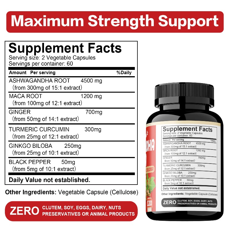 Ashwagandha and Maca Supplemen - Valerian Root Capsule recension och pris